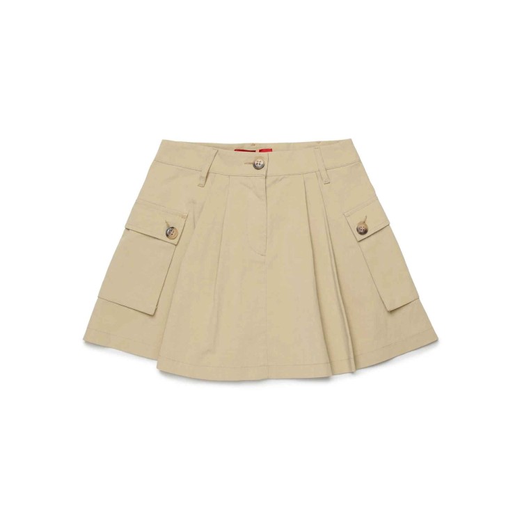 MAX&CO Gonna beige plissé cargo bambina