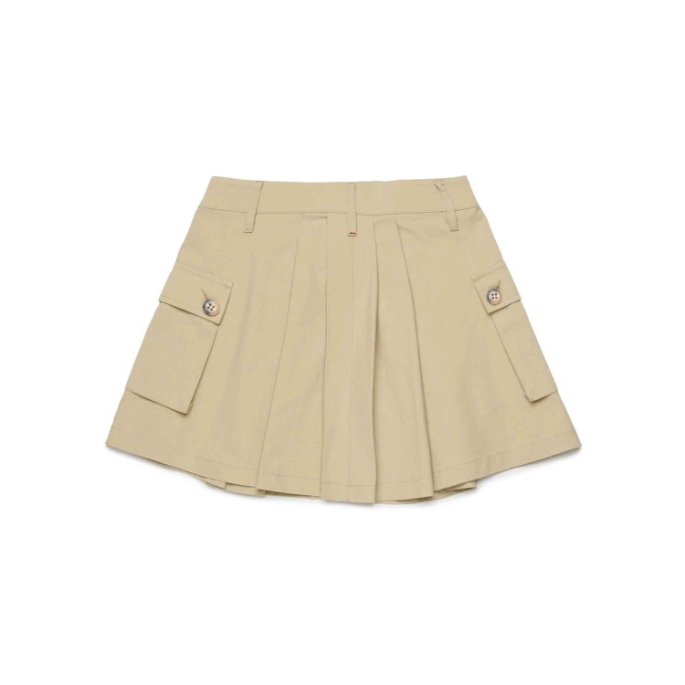 MAX&CO Gonna beige plissé cargo bambina