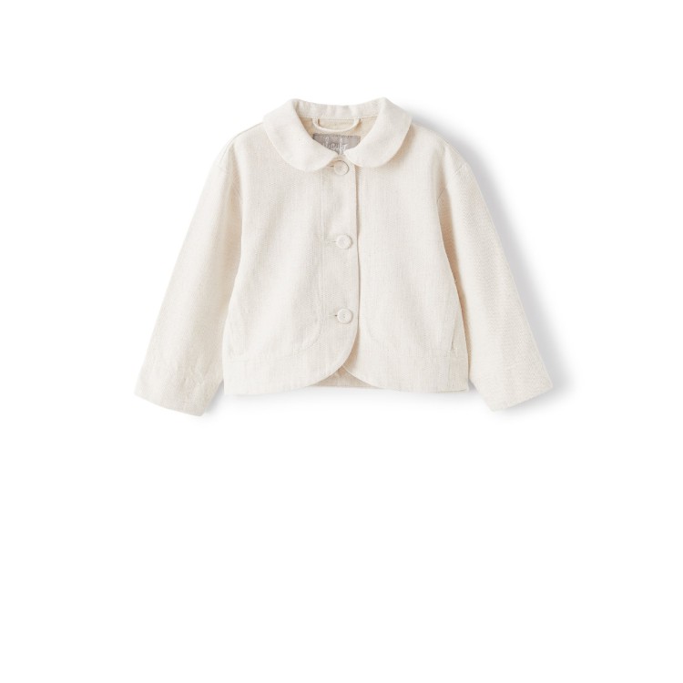 IL GUFO Giacca cotone shell panna bambina