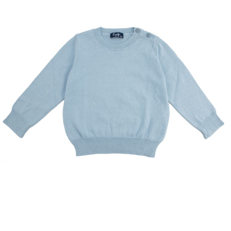 IL GUFO Maglioncino celeste neonato