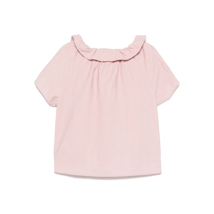 IL GUFO Blusa rosa cipria con volant bambina