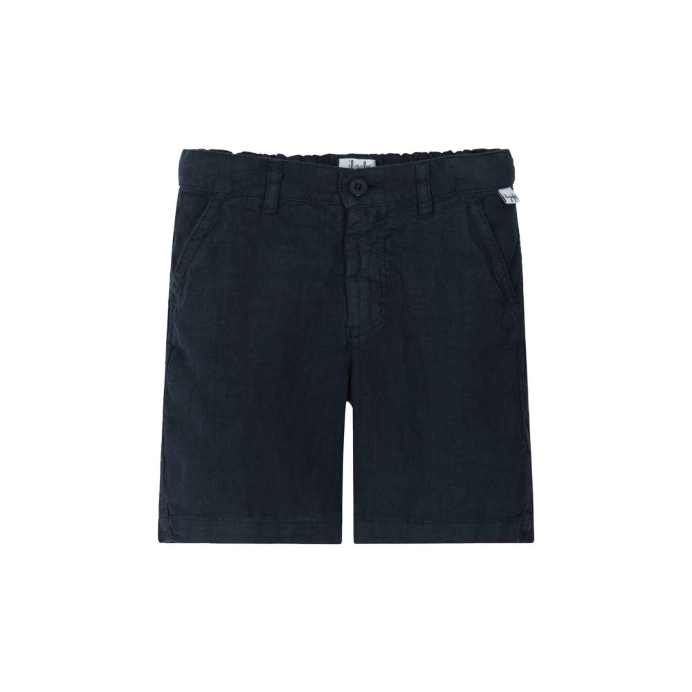 IL GUFO Bermuda blu in lino...