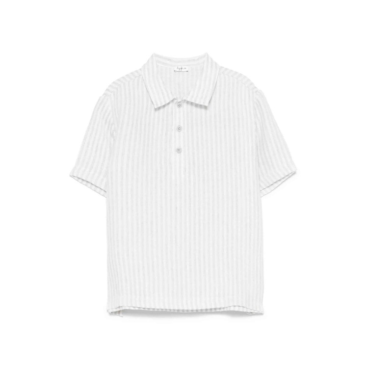 IL GUFO Polo grigia a righe maniche corte bambino