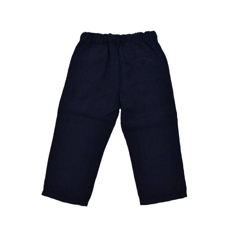 IL GUFO Pantaloni blu navy in lino bambini