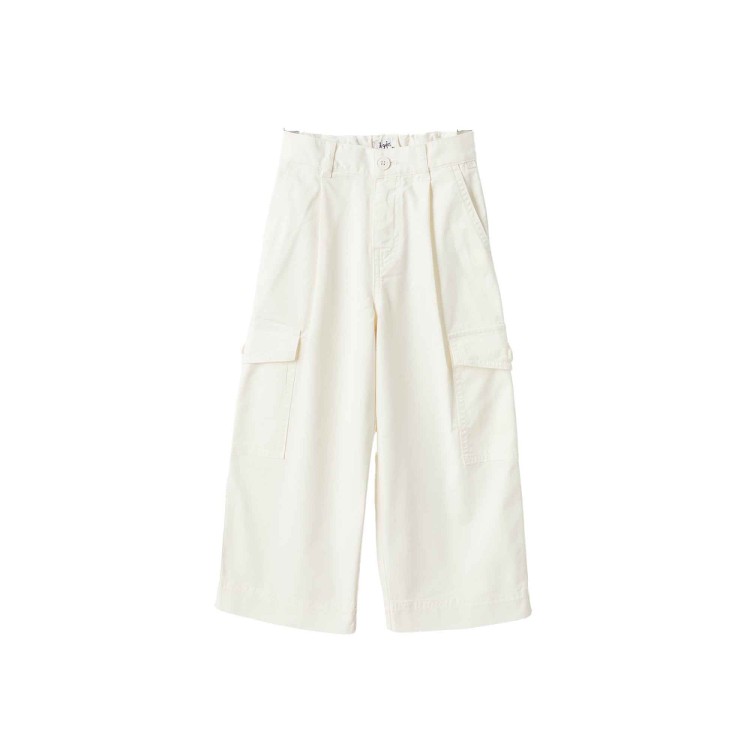 IL GUFO Pantalone cargo latte in cotone bambina