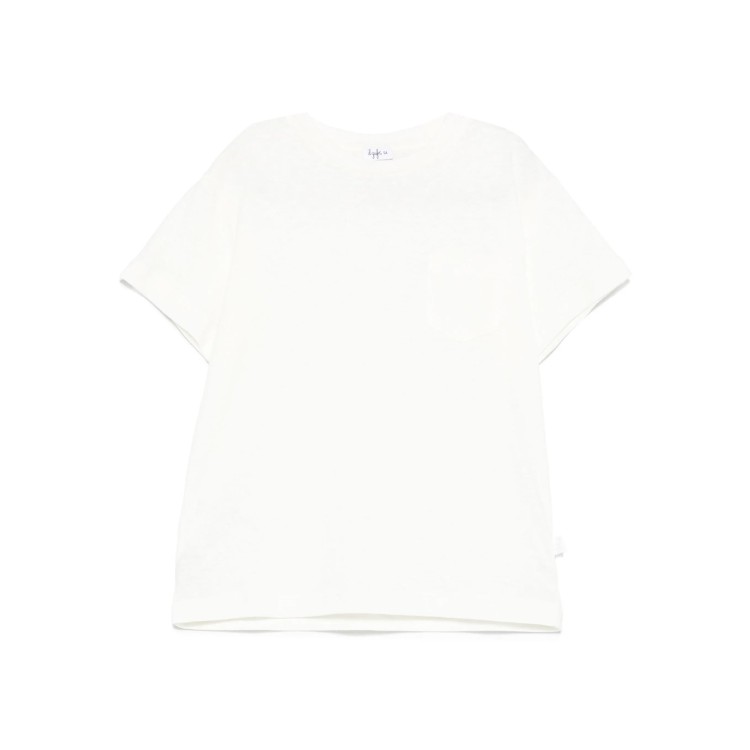 IL GUFO T-shirt bianca con tasca applicata bambina