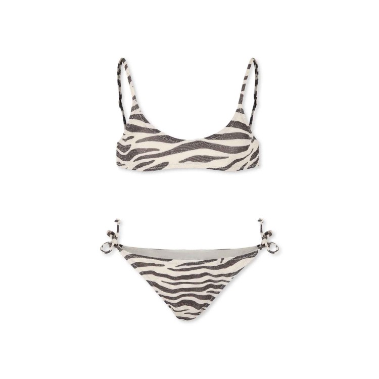 SAINT BARTH Bikini stampato zebrato lurex bambina