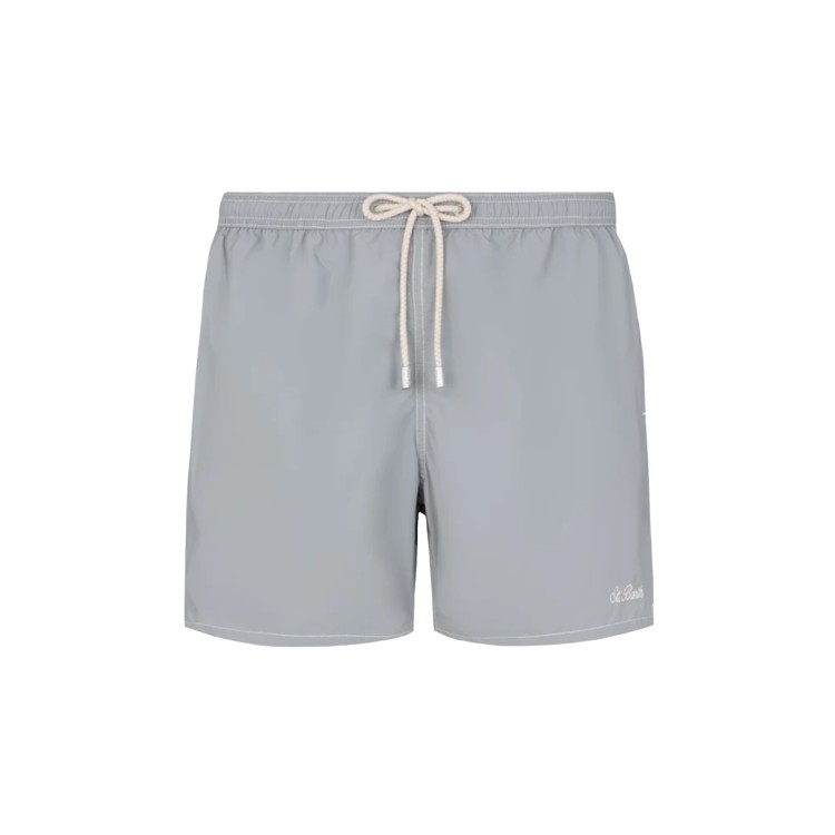 SAINT BARTH Costume grigio con logo ricamato bambino