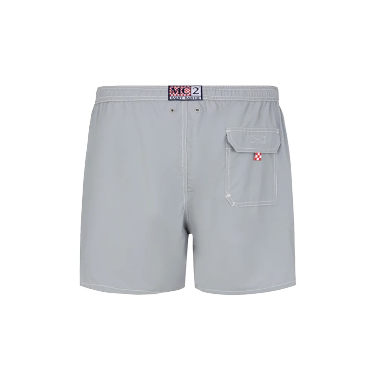 SAINT BARTH Costume grigio con logo ricamato bambino