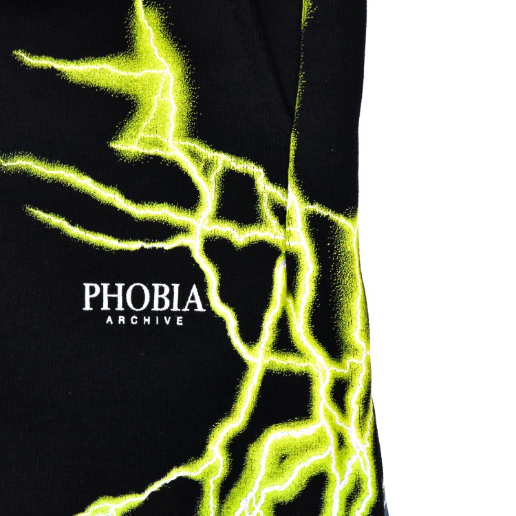 PHOBIA Shorts neri con fulmini gialli e blu bambini
