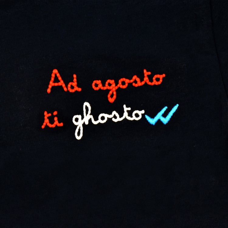 SAINT BARTH T-shirt blu navy "Ad agosto ti ghosto" bambini