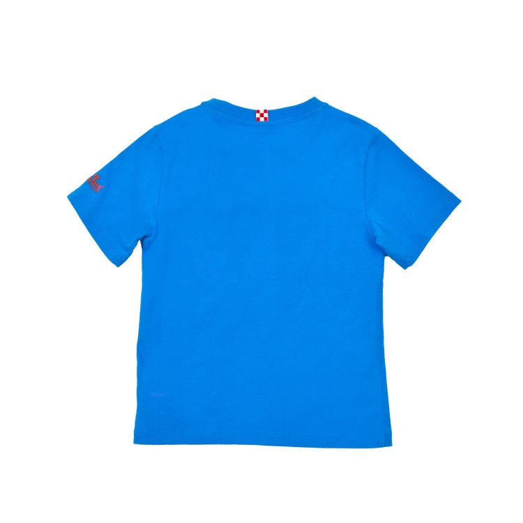 SAINT BARTH T-shirt azzurra "+ vacanze - ansie" bambini