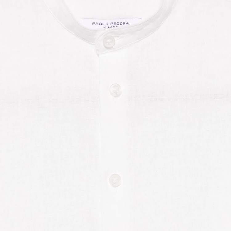 PAOLO PECORA Camicia bianca con ricamo bambino