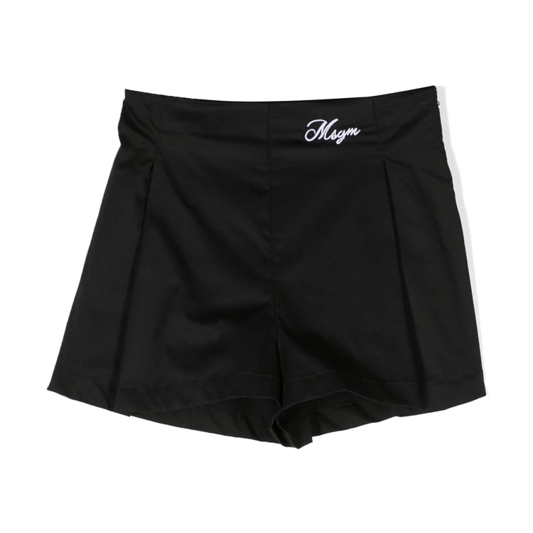 MSGM Shorts a gamba ampia color nero bambina