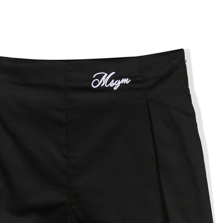 MSGM Shorts a gamba ampia color nero bambina