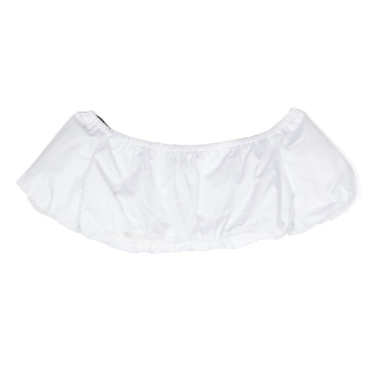 MSGM Top corto con fiocco bianco/nero bambina