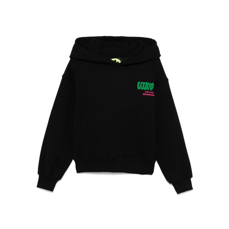 BARROW Felpa nera con cappuccio e logo di perline bambina