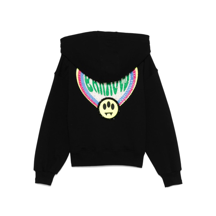 BARROW Felpa nera con cappuccio e logo di perline bambina
