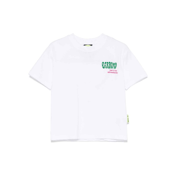 BARROW T-shirt bianca con logo di perline bambina