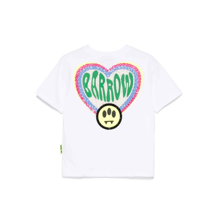 BARROW T-shirt bianca con logo di perline bambina