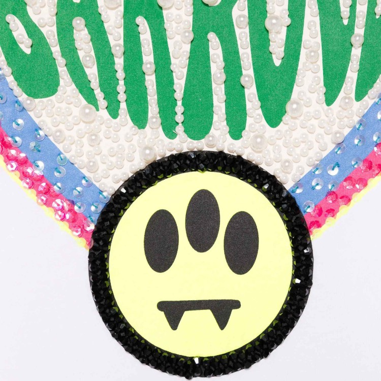 BARROW T-shirt bianca con logo di perline bambina