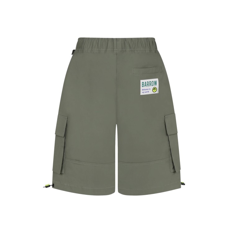 BARROW Shorts verdi cargo con patch logo bambino