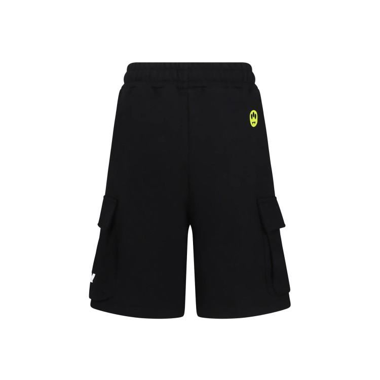BARROW Shorts neri cargo con logo bambino
