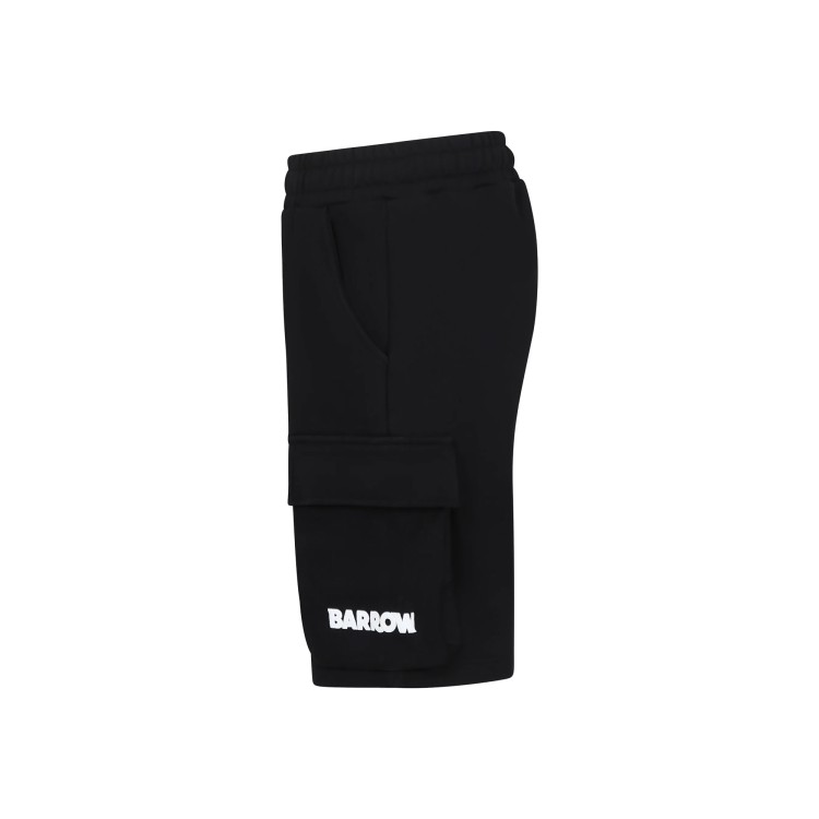 BARROW Shorts neri cargo con logo bambino