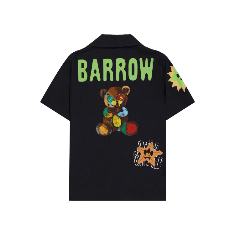 BARROW Camicia nera con stampa logo bambini