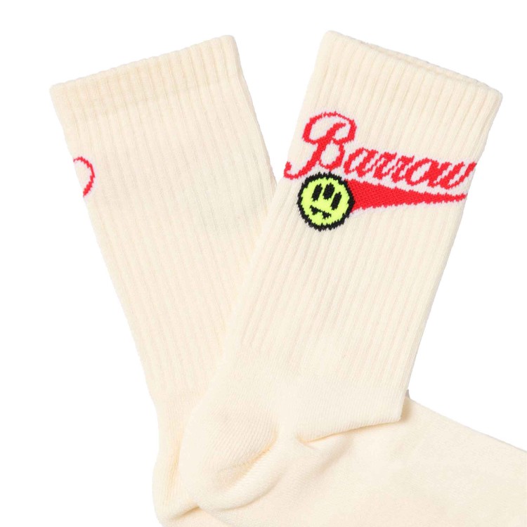 BARROW Calze crema con smile e logo bambini
