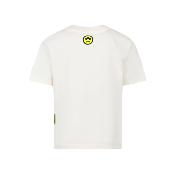 BARROW T-shirt crema con logo e stampa Bear bambini
