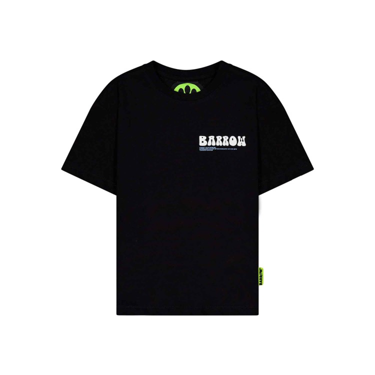 BARROW T-shirt nera con logo e stampa bambini