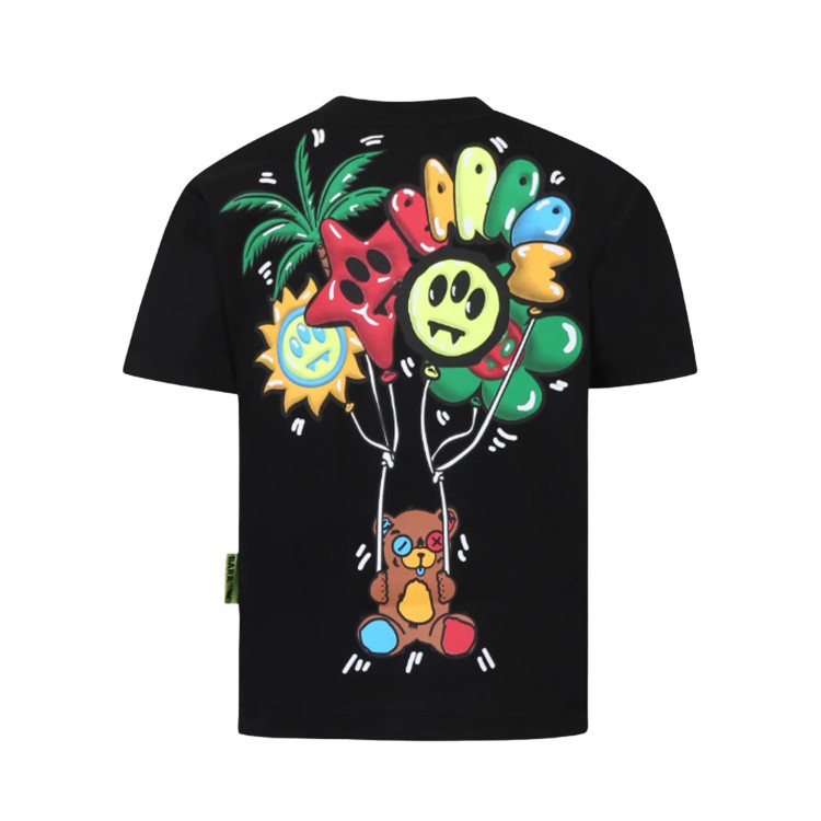 BARROW T-shirt nera con logo e stampa Bear bambini