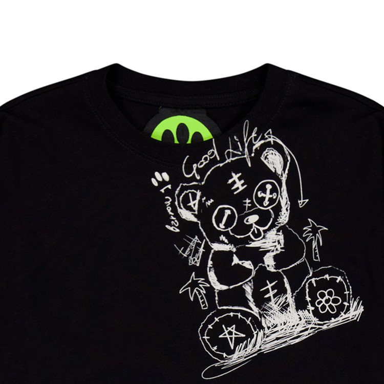 BARROW T-shirt nera con stampa orso bambini