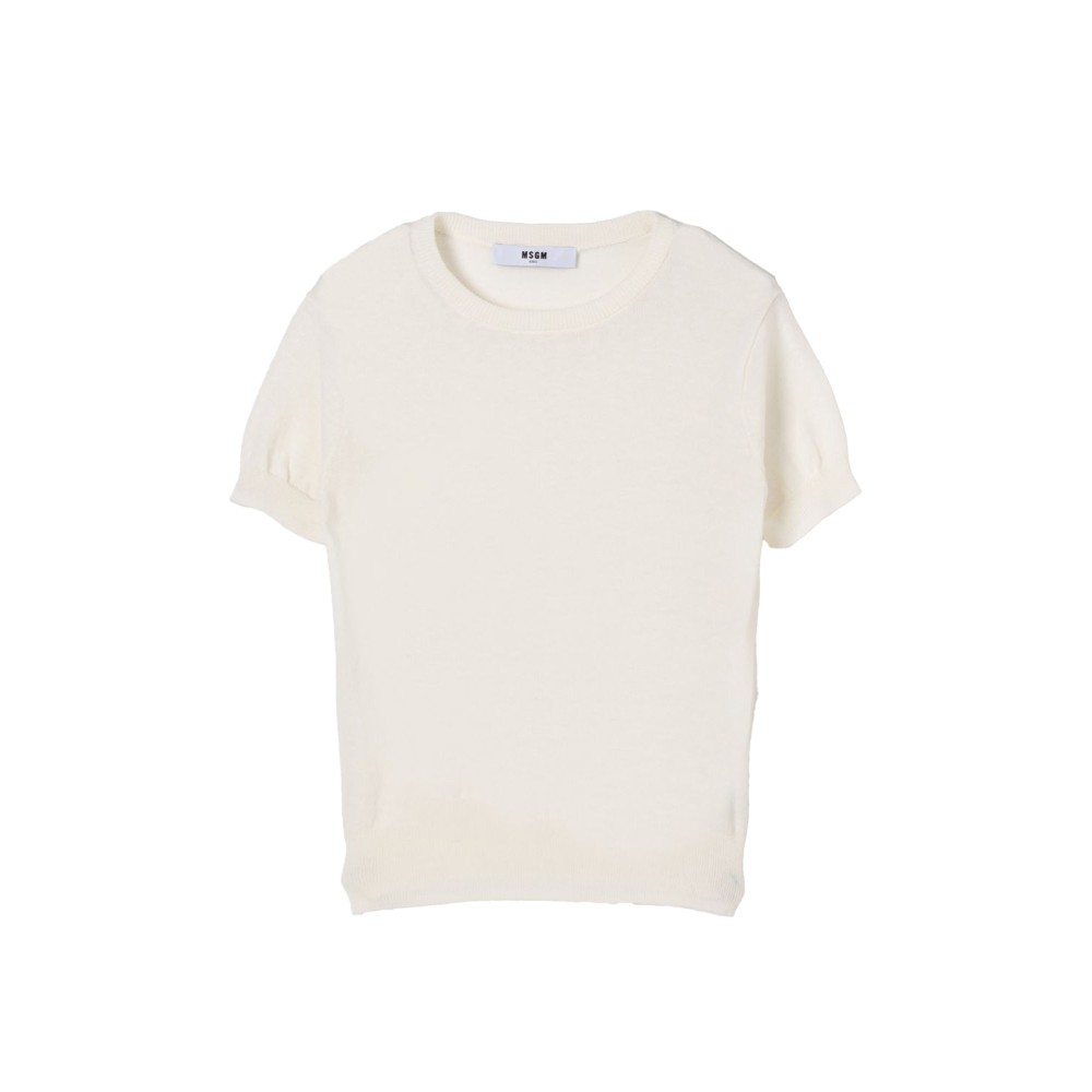 MSGM Maglia crema in cotone...