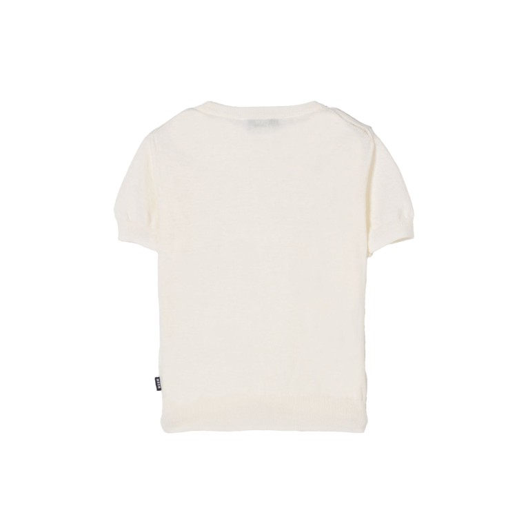 MSGM Maglia crema in cotone lavorato bambino