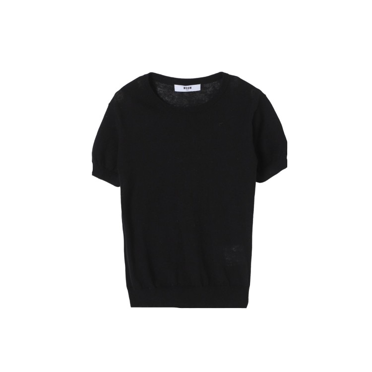 MSGM Maglia nera in cotone lavorato bambino