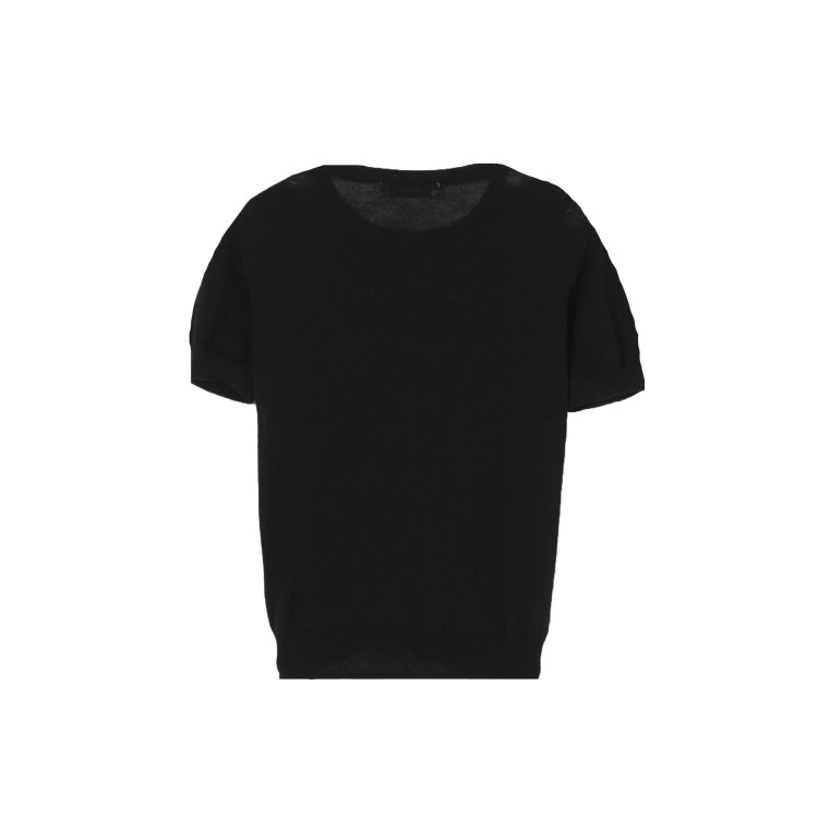 MSGM Maglia nera in cotone lavorato bambino