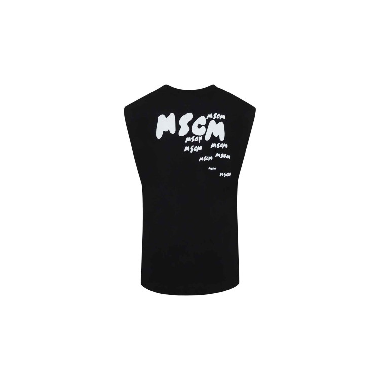 MSGM Canotta nera con logo bambino
