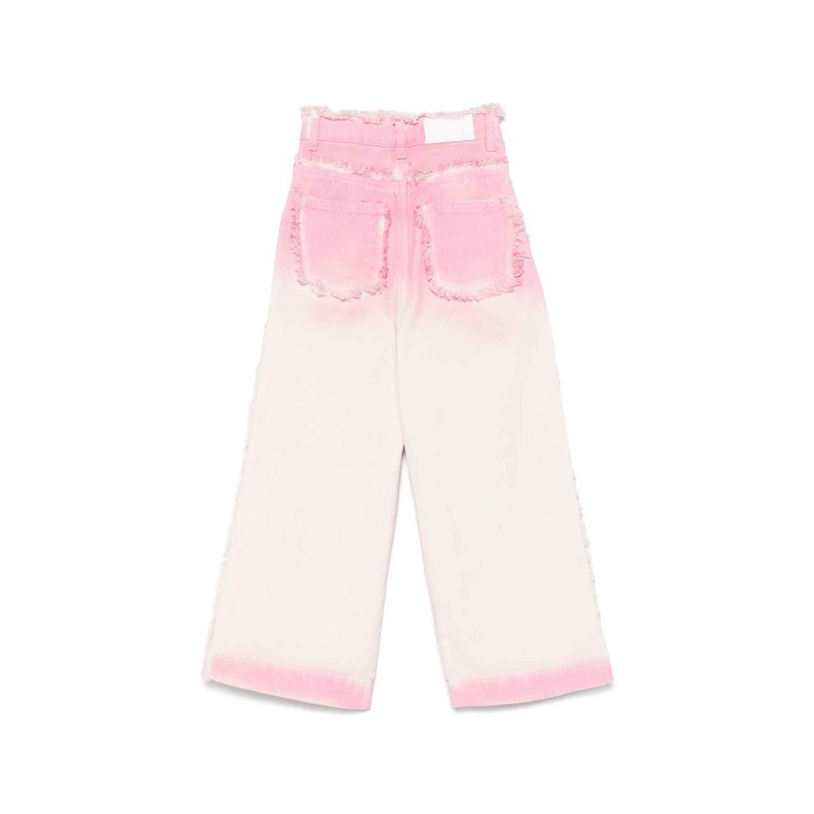 MSGM Jeans rosa con effetto spazzolato bambina