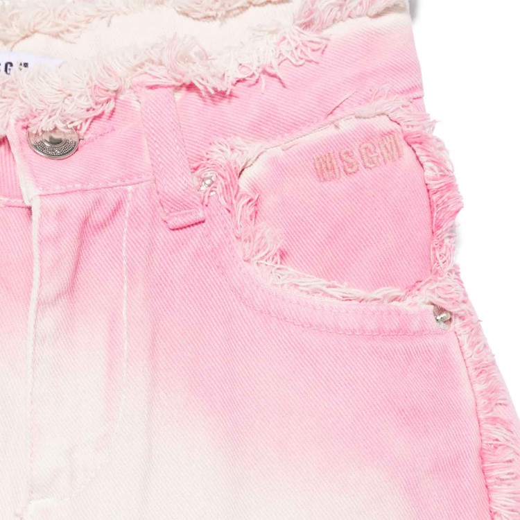 MSGM Jeans rosa con effetto spazzolato bambina