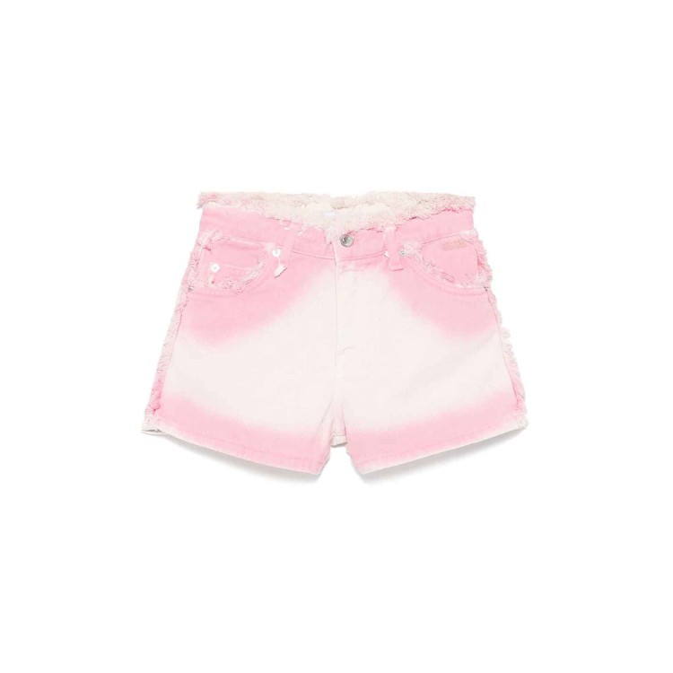 MSGM Shorts rosa con bordi sfrangiati bambina