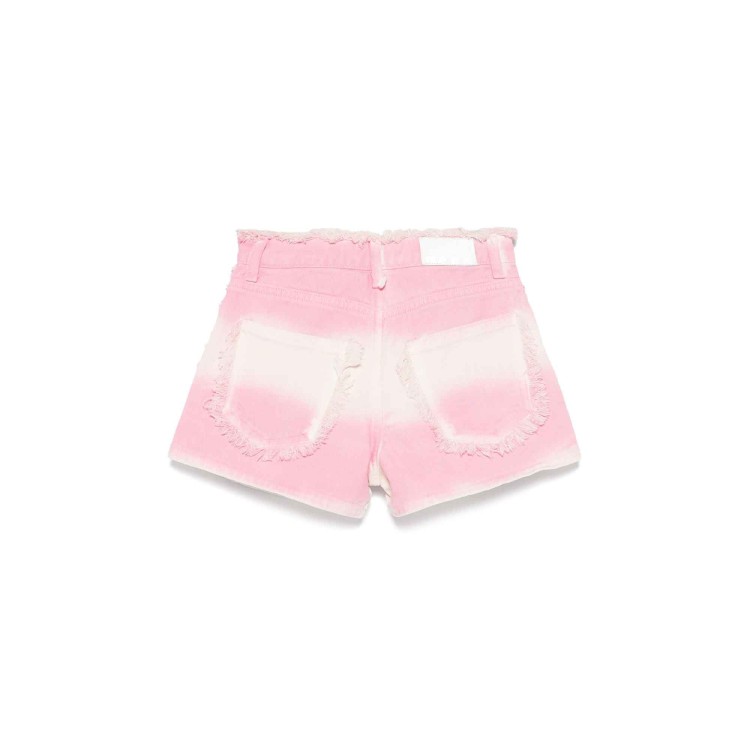 MSGM Shorts rosa con bordi sfrangiati bambina