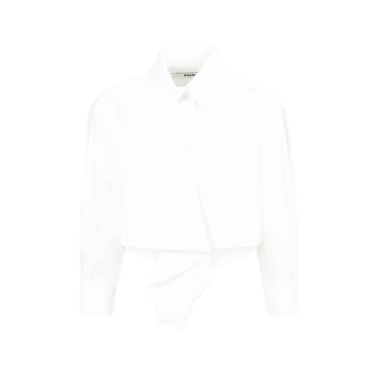 MSGM Camicia bianca con rouches bambina
