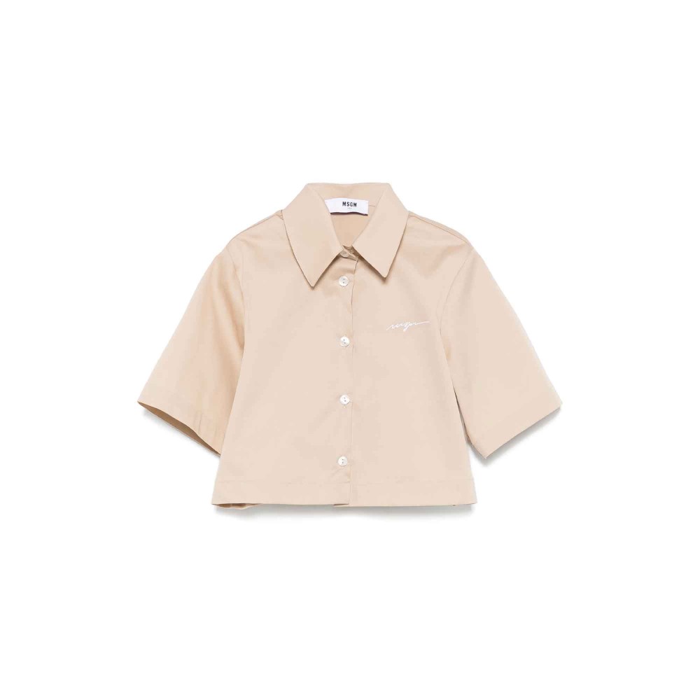MSGM Camicia beige in...
