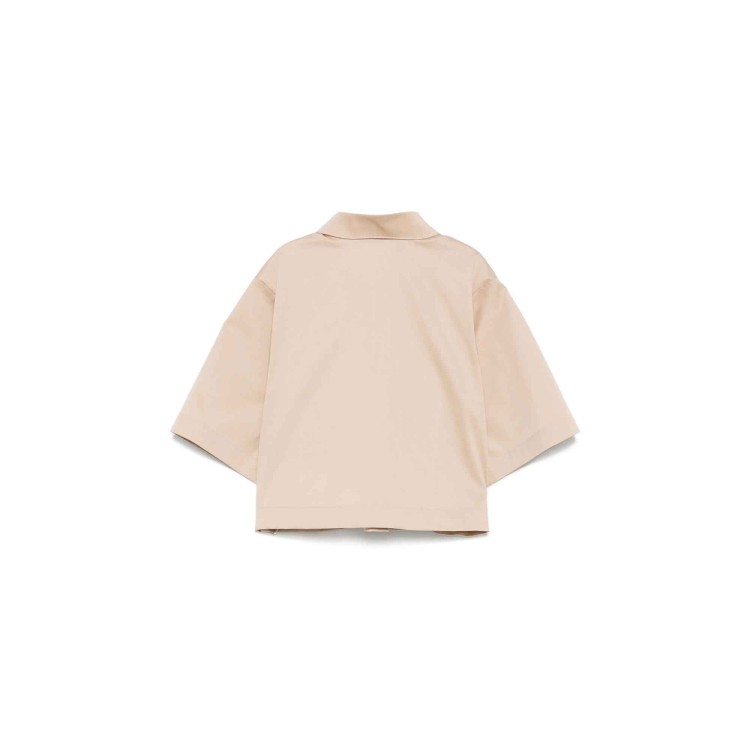 MSGM Camicia beige in popeline con logo bambina