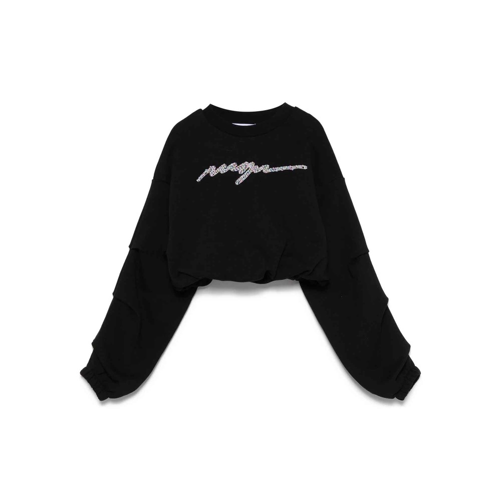 MSGM Felpa nera girocollo...