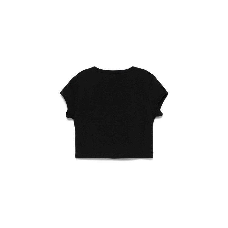 MSGM T-shirt nera cropped con logo bambina