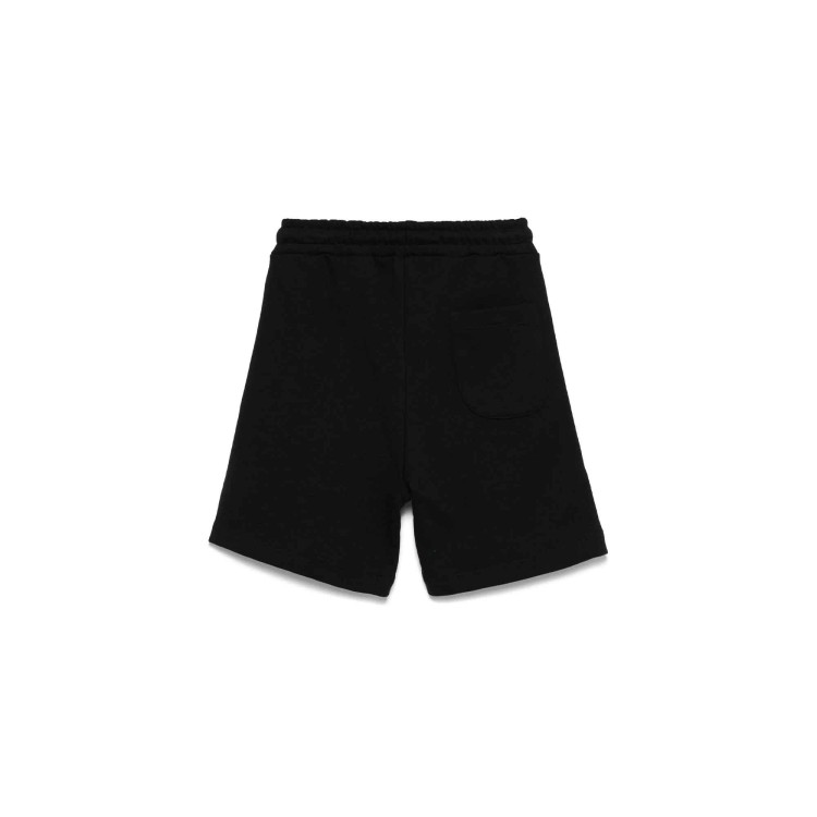 MSGM Shorts neri con logo verde fluo bambini