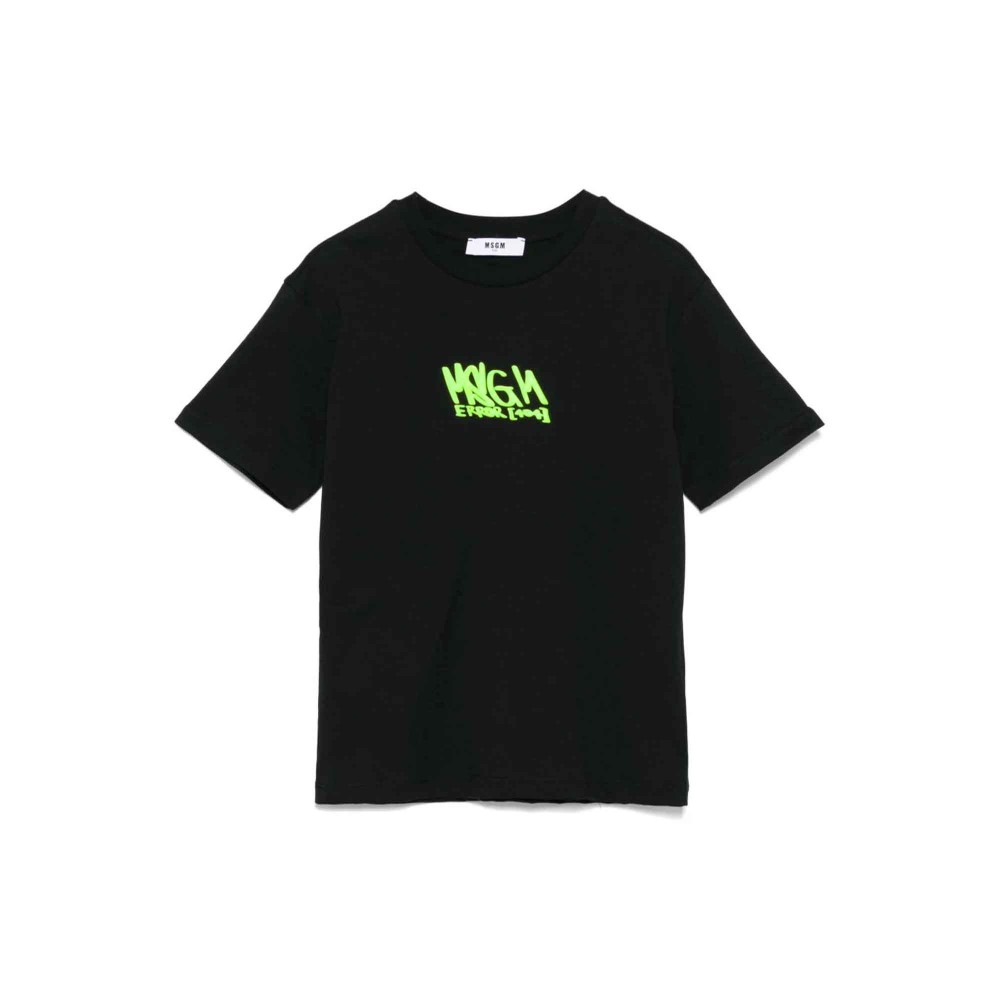 MSGM T-shirt nera con logo...